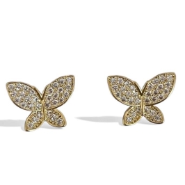 BRINCO BORBOLETA ZIRCONIA CRISTAL