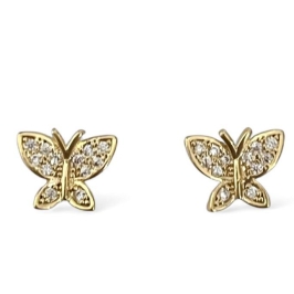 BRINCO BORBOLETA ZIRCONIA CRISTAL