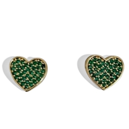 BRINCO CORAÇÃO ZIRCONIA ESMERALDA