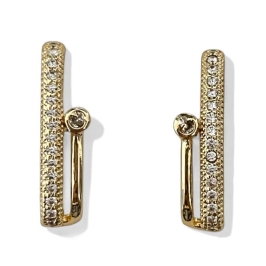 BRINCO EAR HOOK FILEIRA ZICORNIA CRISTAL