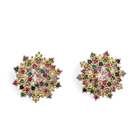 BRINCO FLOR ZIRCONIA COLOR