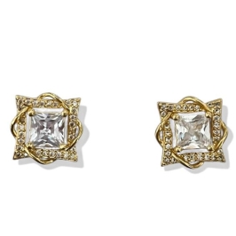 BRINCO LOSANGO CRUZADO ZIRCONIA CRISTAL