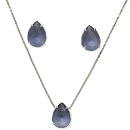 CONJUNTO GOTA PEDRA AMETISTA