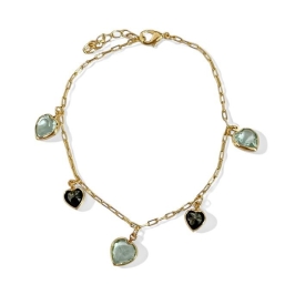 PULSEIRA PINGENTE CORAÇÃO ZIRCONIA COLOR