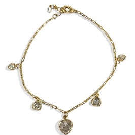 PULSEIRA PINGENTE CORAÇÃO ZIRCONIA CRISTAL