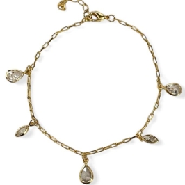 PULSEIRA PINGENTE GOTAS ZIRCONIA CRISTAL