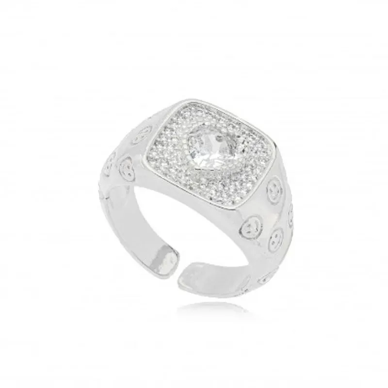 ANEL CORACAO CRISTAL ZIRCONIA CRISTAL