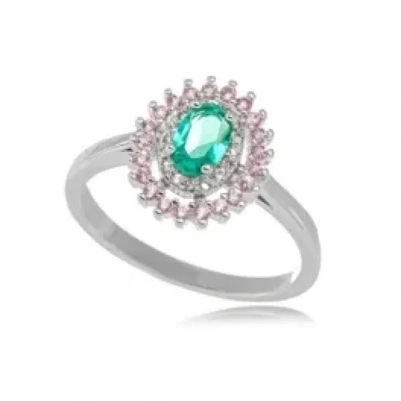 ANEL OVAL TURMALINA ZIRCONIA AMETISTA