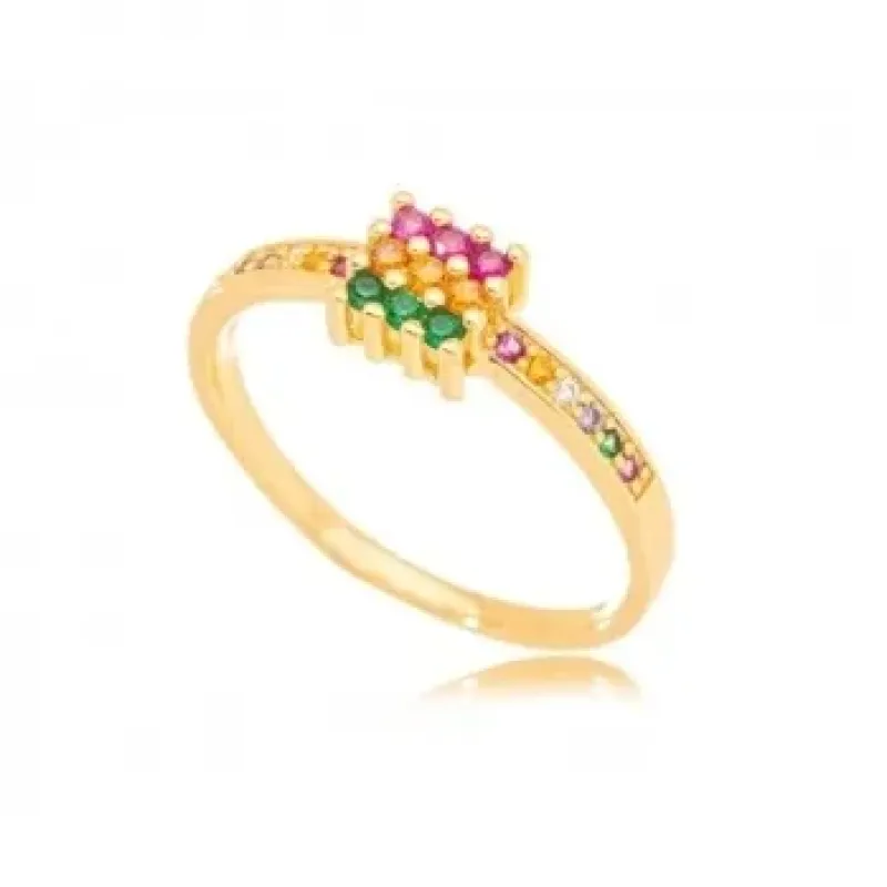 ANEL QUADRADO ZIRCONIA COLOR