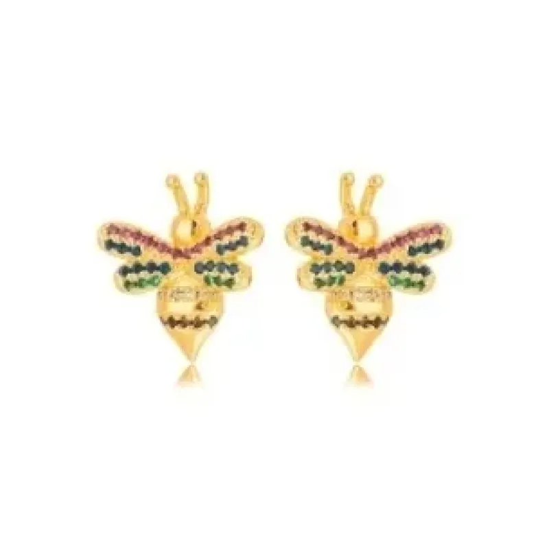 BRINCO ABELHA ZIRCONIA COLOR