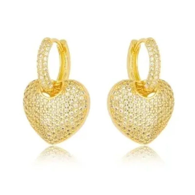 BRINCO ARGOLA CORACAO ZIRCONIA CRISTAL