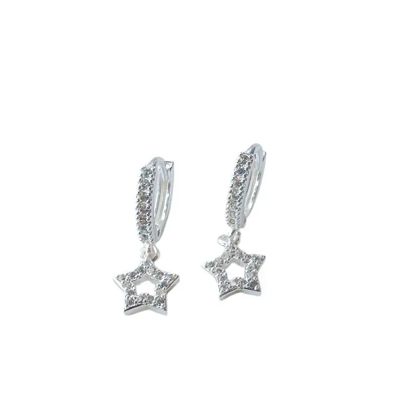 BRINCO ARGOLA ESTRELA ZIRCONIA CRISTAL
