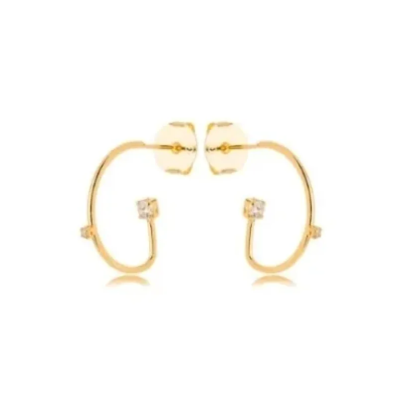 BRINCO ARGOLA FINA ZIRCONIA CRISTAL