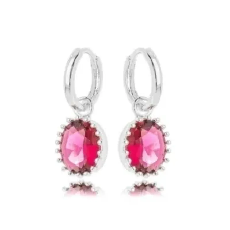 BRINCO ARGOLA PEDRA RUBI