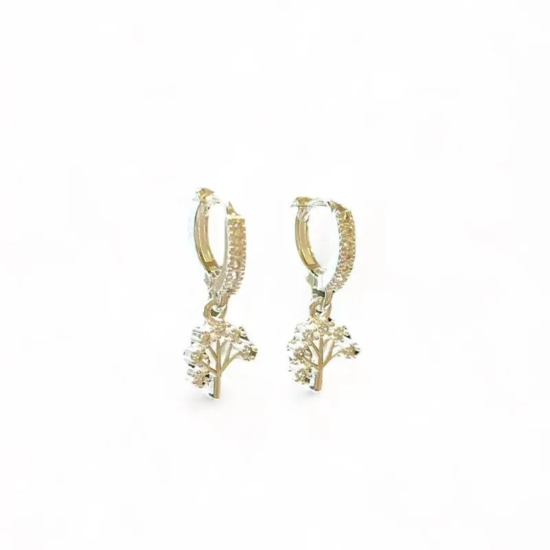 BRINCO ARGOLA PINGENTE ARVORE ZIRCONIA CRISTAL