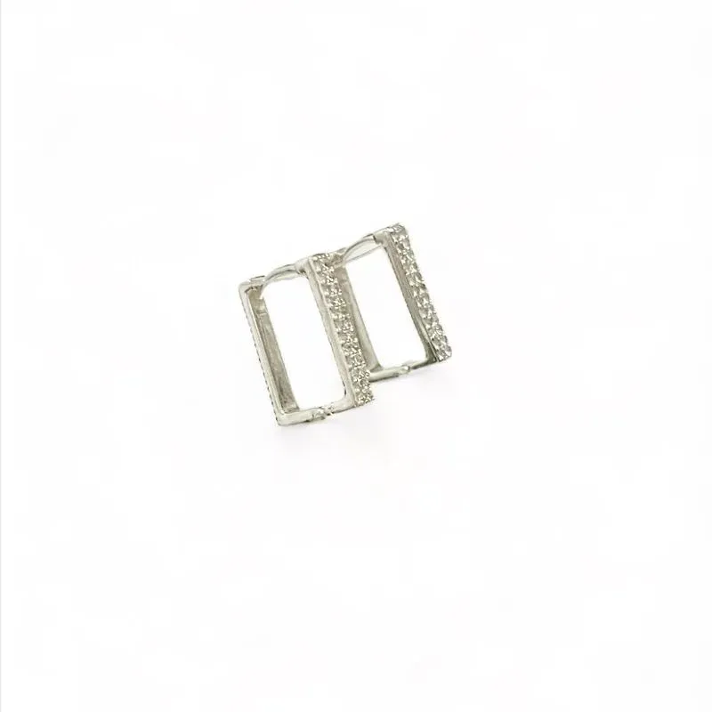 BRINCO ARGOLA QUADRADA ZIRCONIA CRISTAL