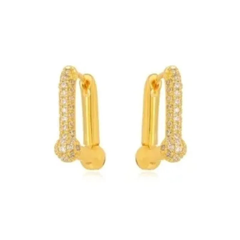 BRINCO ARGOLA QUADRADA ZIRCONIA CRISTAL
