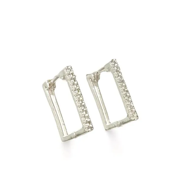 BRINCO ARGOLA QUADRADA ZIRCONIA CRISTAL