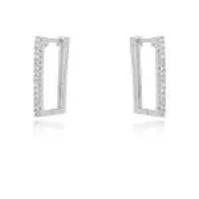 BRINCO ARGOLA QUADRADA ZIRCONIA CRISTAL M