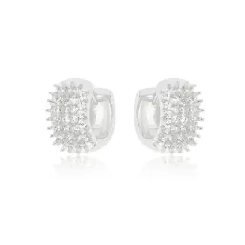 BRINCO ARGOLA SPIKES ZIRCONIA CRISTAL