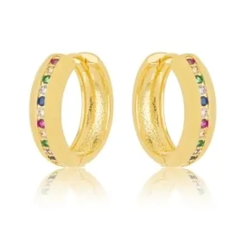 BRINCO ARGOLA ZIRCONIA COLOR