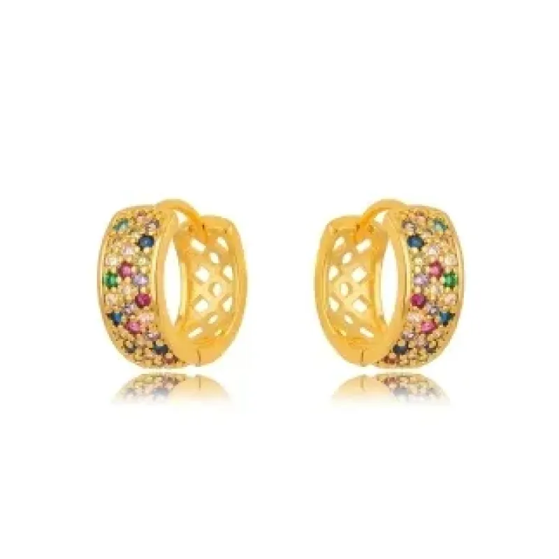 BRINCO ARGOLA ZIRCONIA COLOR