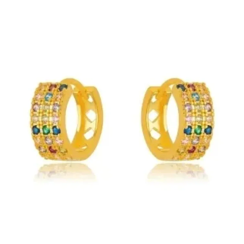 BRINCO ARGOLA ZIRCONIA COLOR
