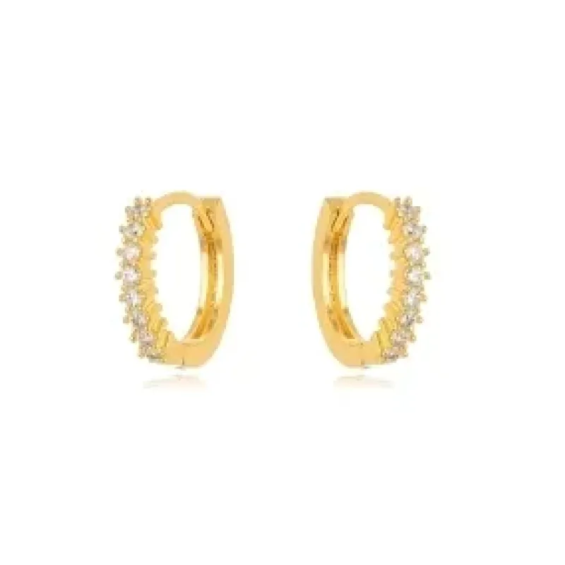 BRINCO ARGOLA ZIRCONIA CRISTAL