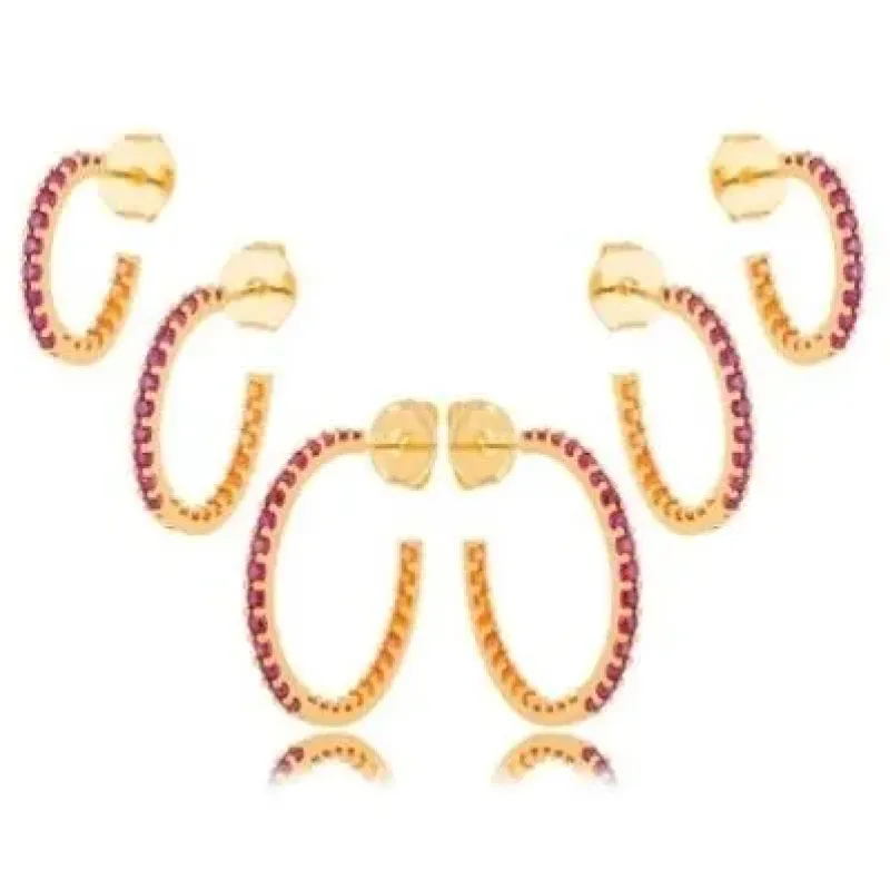 BRINCO ARGOLA ZIRCONIA MAGENTA M