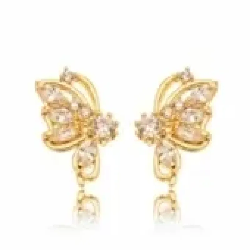 BRINCO BORBOLETA ZIRCONIA