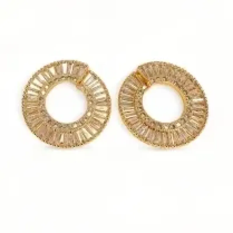 BRINCO CIRCULO BAGUETE ZIRCONIA CRISTAL