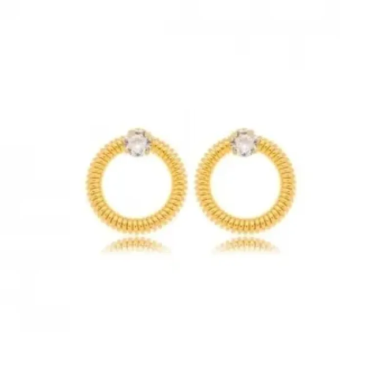 BRINCO CIRCULO TORCIDO ZIRCONIA CRISTAL