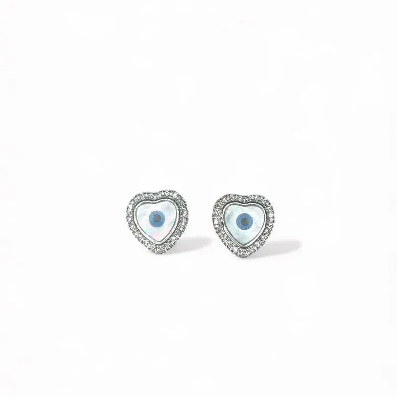 BRINCO CORAÇÃO OLHO GREGO MADREPEROLA ZIRCONIA CRISTAL