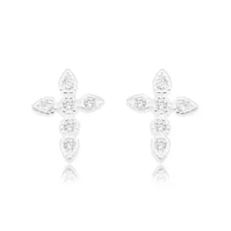 BRINCO CRUZ ZIRCONIA CRISTAL