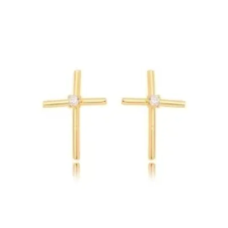 BRINCO DE CRUZ ZIRCONIA CRISTAL