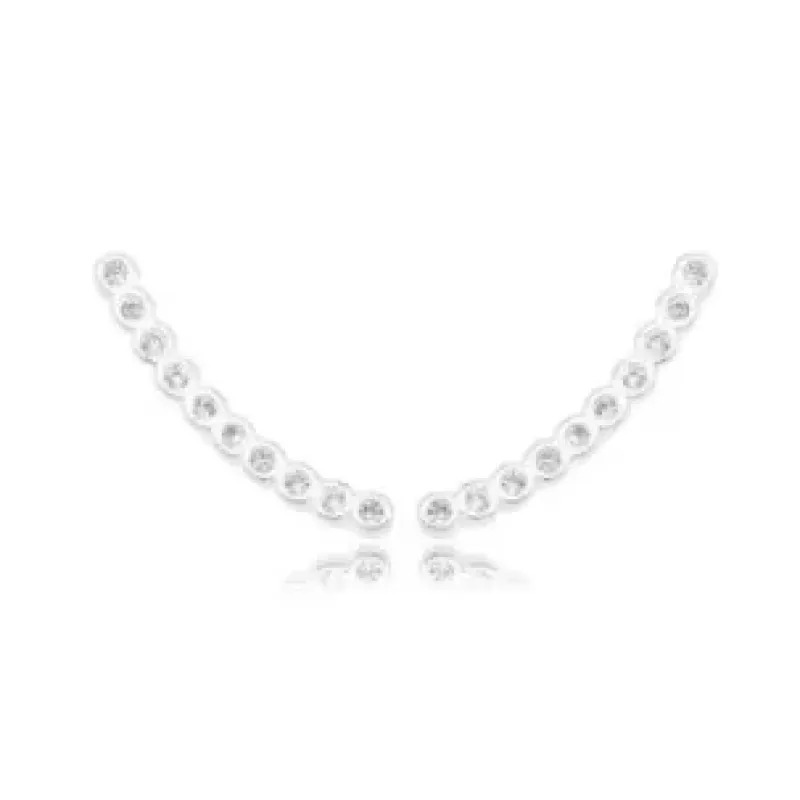 BRINCO EAR CUFF BOLINHA ZIRCONIA CRISTAL