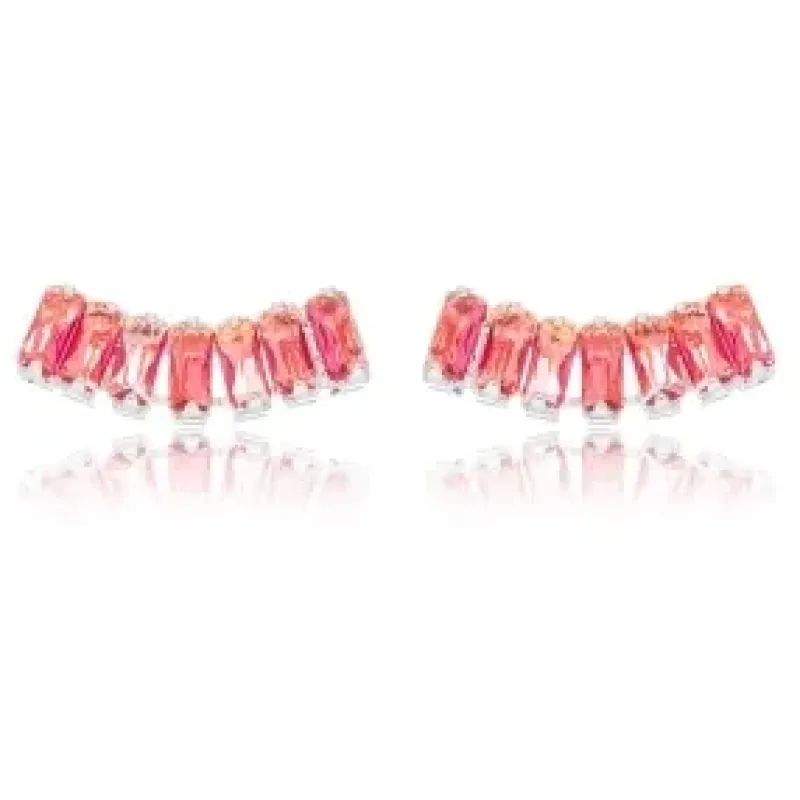 BRINCO EAR CUFF CRISTAIS ROSA