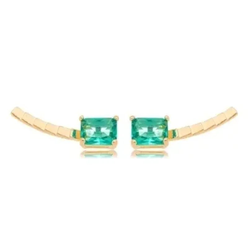BRINCO EAR CUFF DETALHE PEDRA TURMALINA