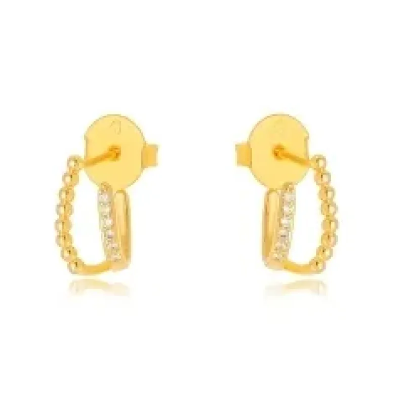 BRINCO EAR HOOK FILEIRA BOLINHA LISA ZIRCONIA CRISTAL