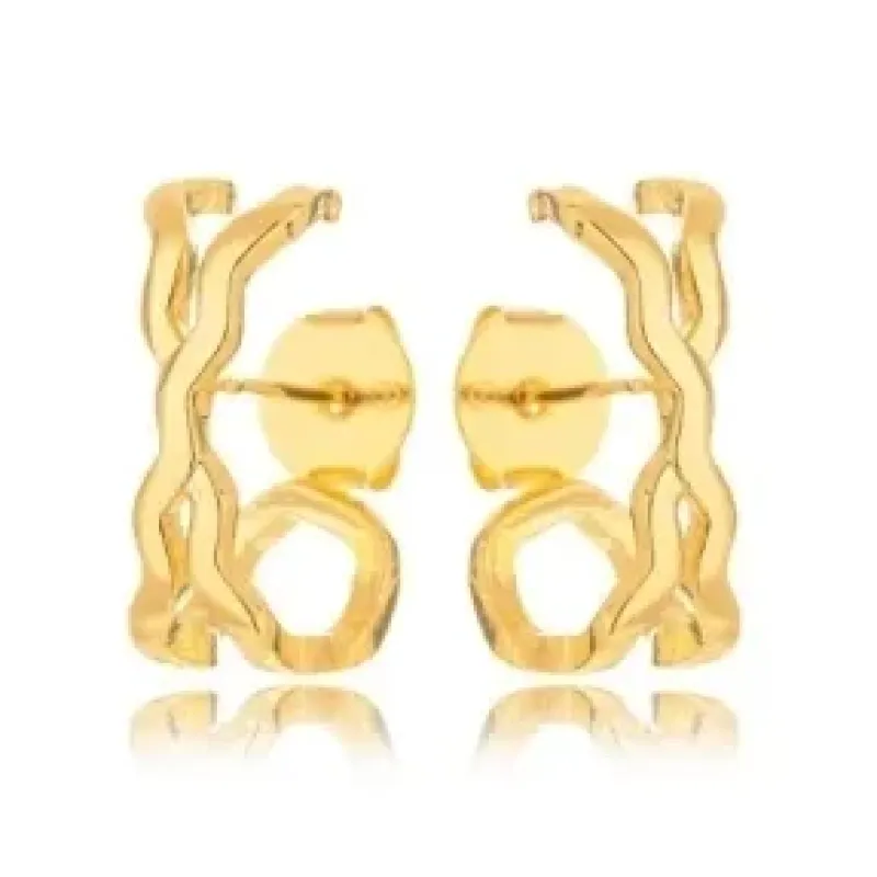 BRINCO EAR HOOK X ONDULADO LISO