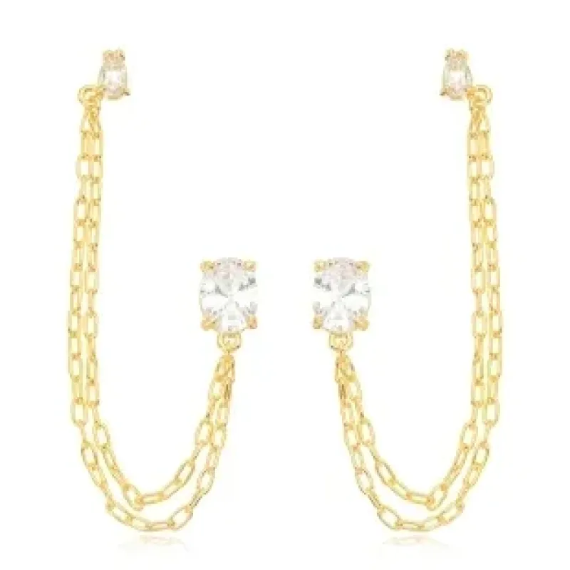 BRINCO EAR JACKET CRISTAL