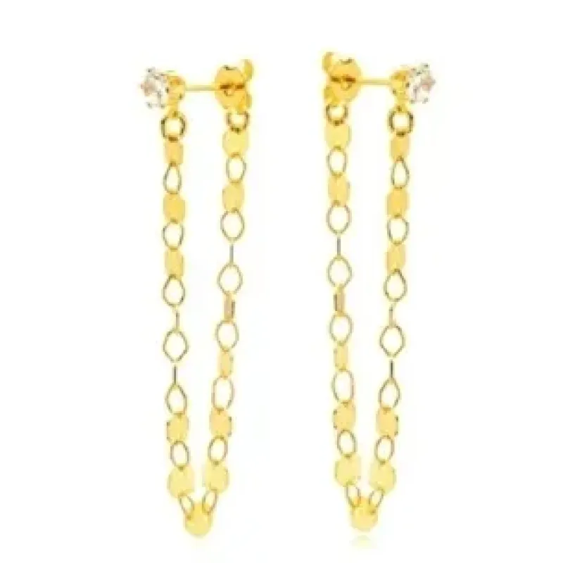 BRINCO EAR JACKET PONTO DE LUZ CRISTAL CHAPAS