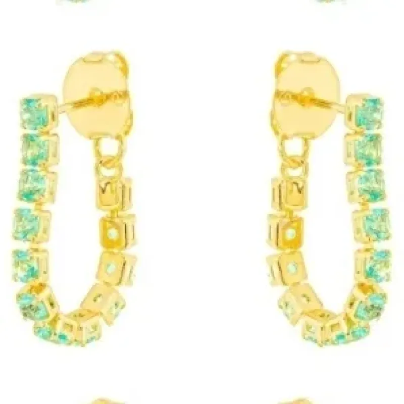 BRINCO EAR JACKET ZIRCONIA ACQUA M