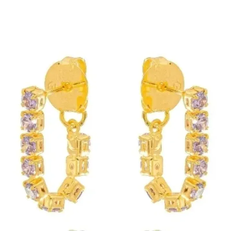 BRINCO EAR JACKET ZIRCONIA AMETISTA P