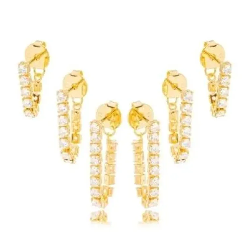 BRINCO EAR JACKET ZIRCONIA CRISTAL M