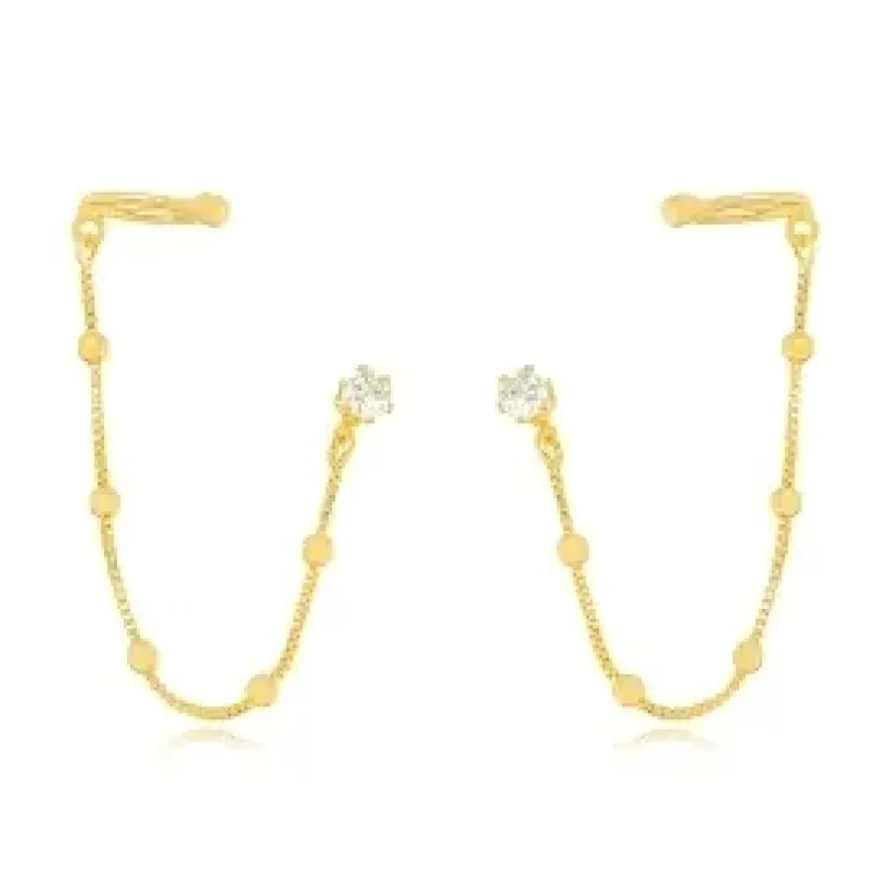 BRINCO EAR LINE BOLINHA ZIRCONIA CRISTAL