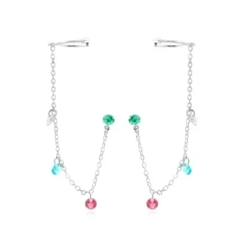 BRINCO EAR LINE CRISTAIS COLOR
