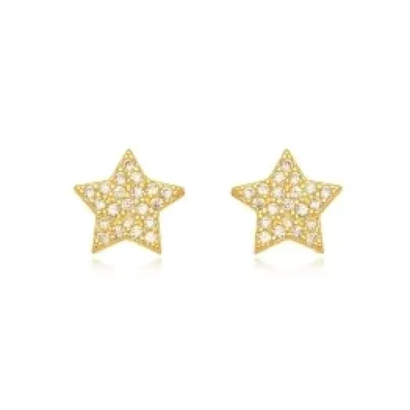 BRINCO ESTRELA ZIRCONIA CRISTAL