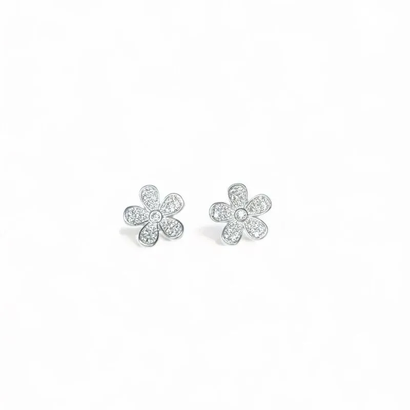 BRINCO FLOR ZIRCONIA CRISTAL