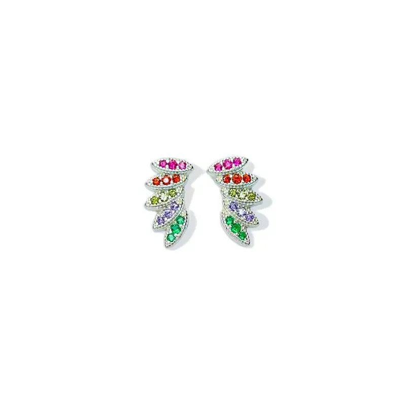 BRINCO FOLHAS ZIRCONIA COLOR